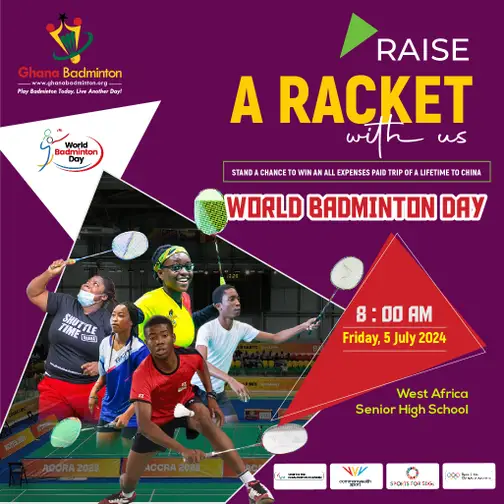 Ghana Launches World Badminton Day Celebration at Schools, offering an all-expenses paid trip to China for winning participant